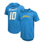 Men's Fanatics Justin Herbert Powder Blue Los Angeles Chargers Player Name and Number Tri-Blend Hoodie T-shirt