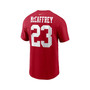 Men's Christian McCaffrey Scarlet San Francisco 49ers Player Name and Number T-shirt