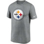 Men's Heather Charcoal Pittsburgh Steelers Logo Essential Legend Performance T-shirt