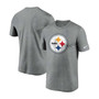 Men's Heather Charcoal Pittsburgh Steelers Logo Essential Legend Performance T-shirt