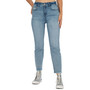 Juniors' Frayed-Cuff Curvy-Fit Mom Jeans