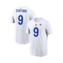 Men's Matthew Stafford White Los Angeles RamsSuper Bowl LVI Bound Name and Number T-shirt