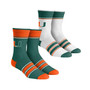 Men's and Women's Socks Miami Hurricanes Multi-Stripe 2-Pack Team Crew Sock Set