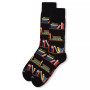 Men's Bookshelf Bibliophile Rayon from Bamboo Novelty Crew Socks