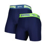 Men's College Navy, Neon Green Seattle Seahawks 2-Pack Boxer Briefs Set