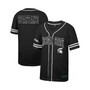 Men's Black Michigan State Spartans Free Spirited Mesh Button-Up Baseball Jersey