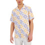 Men's Short-Sleeve Elevated Wick Leaf Medallion Shirt, Created for Macy's