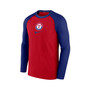 Men's Red Texas Rangers Authentic Collection Game Raglan Performance Long Sleeve T-shirt