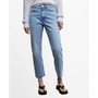 Women's Frayed Hem Straight Jeans