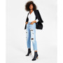 Women's High Rise Ripped Leopard Boyfriend Jeans, Created for Macy's