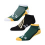 Men's and Women's Oakland Athletics Flash Ankle Socks 3-Pack Set