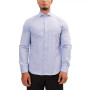 Men's Modern Spread Collar Textured Fitted Shirt