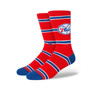 Men's Philadelphia 76ers Hardwood Classics Stripes Crew Socks