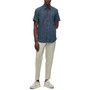 Men's Slim-Fit Printed Stretch Linen Shirt