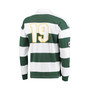 Men's Green and White Green Bay Packers Varsity Stripe Rugby Long Sleeve Polo