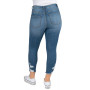 Juniors' High Rise Button Fly Distressed Cropped Jeans