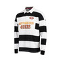 Men's Black, White San Francisco 49ers Varsity Stripe Rugby Long Sleeve Polo Shirt