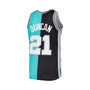 Men's Tim Duncan Black, Teal San Antonio Spurs Hardwood Classics 1998-99 Split Swingman Jersey
