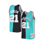 Men's Tim Duncan Black, Teal San Antonio Spurs Hardwood Classics 1998-99 Split Swingman Jersey