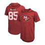 Men's George Kittle Heathered Scarlet San Francisco 49Ers Name Number Tri-Blend Hoodie T-shirt