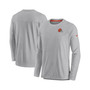Men's Gray Cleveland Browns Sideline Lockup Performance Long Sleeve T-shirt