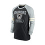 Men's Black and Silver-Tone Las Vegas Raiders Throwback Raglan Long Sleeve T-shirt