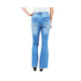 Postpartum Light Wash Five Button Bootcut Jeans with Back Flap Pockets