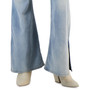 Women's Slit-Cuff Flare-Leg Pull-On Denim Jeans