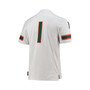 Men's #1 White Miami Hurricanes Team Premier Football Jersey