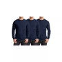 Men's 3-Pack Egyptian Cotton-Blend Long Sleeve Crew Neck Tee