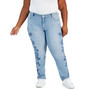Plus Size Embroidered Straight Leg Jeans, Created for Macy's