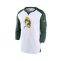 Men's White, Green Green Bay Packers Rewind 3/4-Sleeve T-shirt