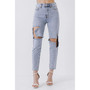 Women's Destroyed High Waisted Skinny Jeans