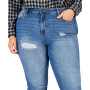 Trendy Plus Size High-Rise Straight-Leg Ankle Jeans