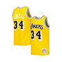 Men's Shaquille O'Neal Yellow Los Angeles Lakers Hardwood Classics Off-Court Swingman Jersey