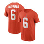 Men's Baker Mayfield Orange Cleveland Browns Name and Number T-shirt