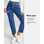 Juniors' Mom Stove Pipe High-Rise Raw-Hem Jeans
