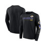 Men's Branded Black Los Angeles Rams High Whip Pitcher Long Sleeve T-shirt