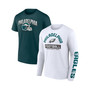 Men's Branded Midnight Green, White Philadelphia Eagles Long and Short Sleeve Two-Pack T-shirt