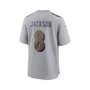 Men's Lamar Jackson Gray Baltimore Ravens Atmosphere Fashion Game Jersey
