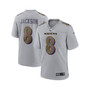 Men's Lamar Jackson Gray Baltimore Ravens Atmosphere Fashion Game Jersey