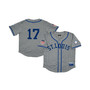 Men's #17 Gray St. Louis Stars Mesh Button-Down Replica Jersey