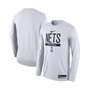 Men's White Brooklyn Nets 2022/23 Legend On-Court Practice Performance Long Sleeve T-shirt