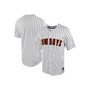 Men's White, Black Oklahoma State Cowboys Pinstripe Replica Full-Button Baseball Jersey