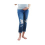 Cuffed Destructed Straight Leg Maternity Jean