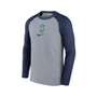 Men's Gray Seattle Mariners Authentic Collection Game Raglan Performance Long Sleeve T-shirt