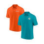 Men's Branded Aqua, Orange Miami Dolphins Dueling Two-Pack Polo Shirt Set