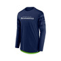 Men's Branded College Navy, Neon Green Seattle Seahawks Square Off Long Sleeve T-shirt