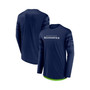 Men's Branded College Navy, Neon Green Seattle Seahawks Square Off Long Sleeve T-shirt