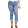 Plus Size Slim Straight Cuff Jeans